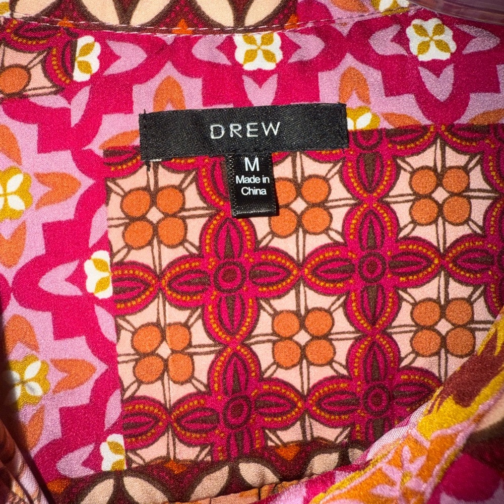 Drew Pink And Orange Patchwork Blouse - image 3